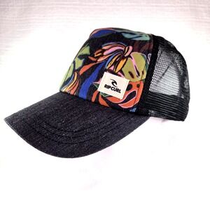 Rip Curl Mixed Yardage Women's Trucker Hat Gray Floral Aloha Tropical NEW